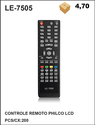 CONTROLE REMOTO PHILCO LCD 200PÇ=4,7$