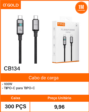 Cabo de carga Caixa 300 PCS Preco Unitario 9,96