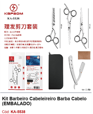 Kit Barbeiro Cabeleireiro Barba Cabelo R$ 31,5 PCS/CX:50