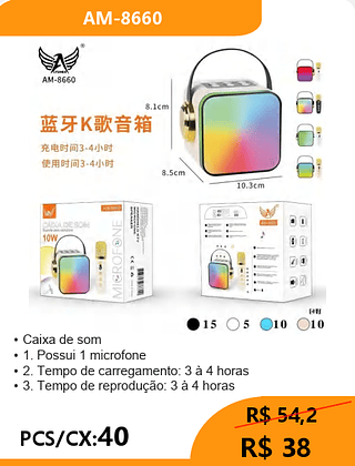 Caixa de som PCS/CX:40 R$ 38