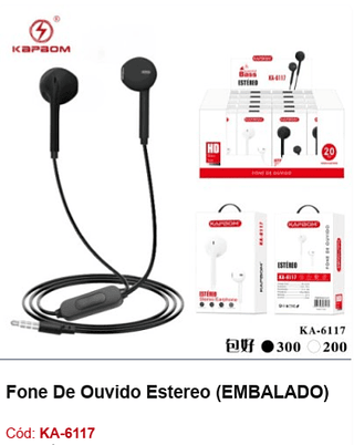 Fone De Ouvido Estereo R$2,79 PCS/Cx:500