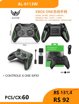 CONTROLE X ONE S/FIO PCS/CX:60 R$ 92