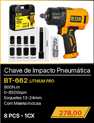 Chave de Impacto Pneumática 8PCS R$278,00