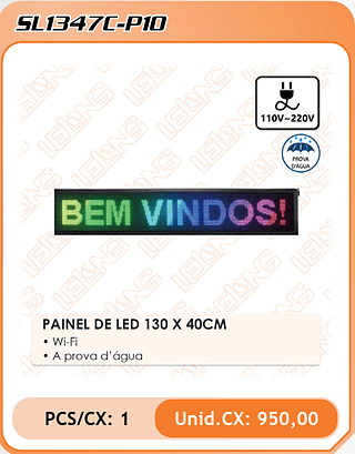 PAINEL DE LED 130 X 40CM 1PÇ=950$
