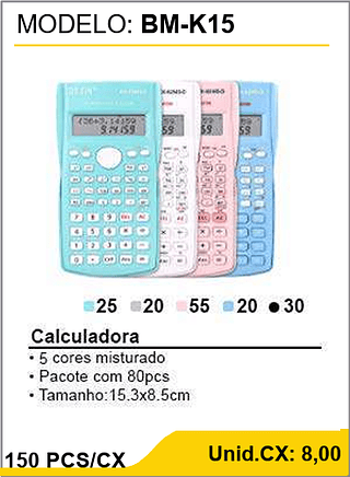 Calculadora 150 PCS/CX Unid.CX: 8,00