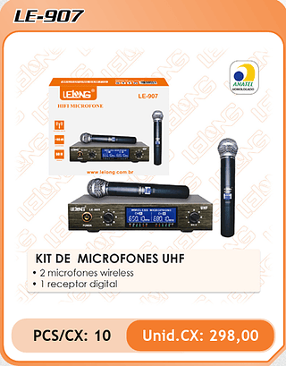 KIT DE MICROFONES UHF 10PÇ=298$