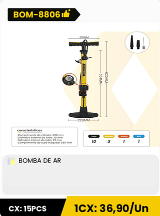 BOMBA DE AR CX: 15PCS 1CX: 36,90/Un