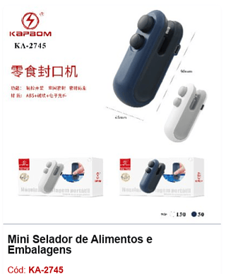 Mini Selador de Alimentos e Embalagens R$ 9 PCS/CX: 200