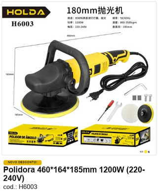 Polidora 460*164*185mm 1200W (220240V) R$ 179,1 PC/CX:6