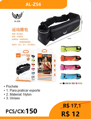 Pochete PCS/CX:150 R$ 12