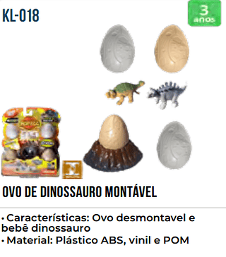 OVO DE DINOSSAURO MONTAVEL UNID.CX: RS 20.00 PCS/CX: 168
