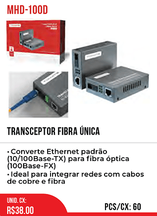 TRANSCEPTOR FIBRA ÚNICA 60pç=38$