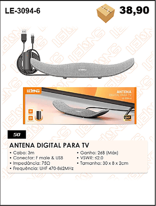 ANTENA DIGITAL PARA TV 50PÇ=38,9$