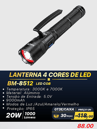 LANTERNA 4 CORES DE LED 30PÇS R$88.00