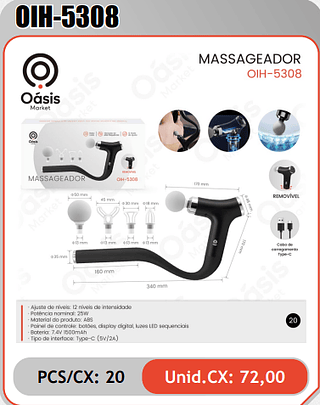 MASSAGEADOR PCS/CX: 20 Unid.CX: 72,00