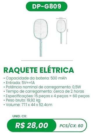 RAQUETE ELÉTRICA 60PÇ=28$