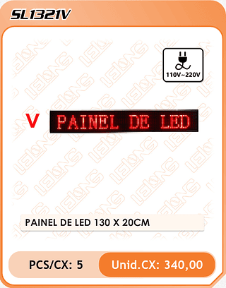 PAINEL DE LED 130 X 20CM 5PÇ=340$