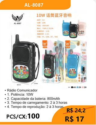 Rádio Comunicador PCS/CX:100 R$17