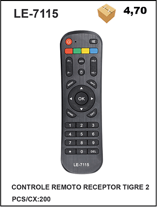 CONTROLE REMOTO RECEPTOR TIGRE 2 200pç=4,7$