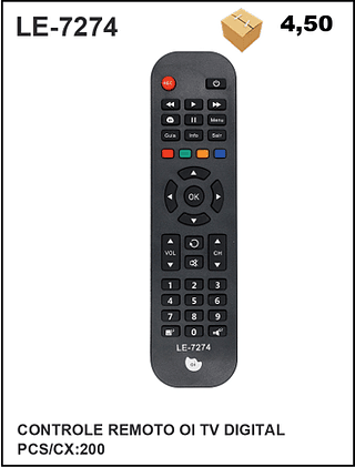 CONTROLE REMOTO OI TV DIGITAL 200PÇ=4,5$