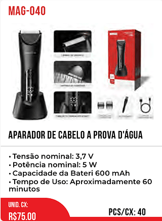 Aparador De Cabelo À Prova D’água 40pç=75$