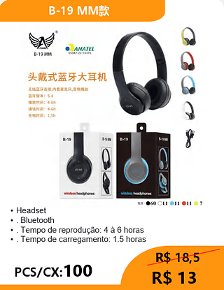 Headset PCS/CX:100 R$13