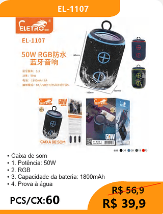 CAIXA DE SOM PCS/CX:60 R$39,9