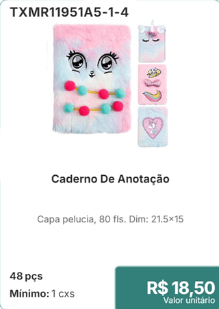 Caderno De Anotação 48 pçs R$ 18,50