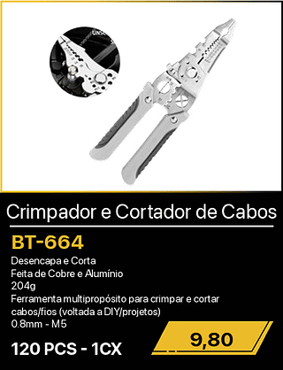 Crimpador e Cortador de Cabos 120PCS R$9,80