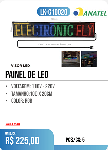 PAINEL DE LEd PCS/CX: 5 UNID. CX: r$ 225,00
