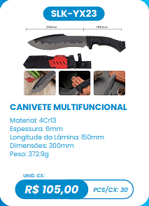 CANIVETE MULTIFUNCIONAL UNID. CX: R$ 105,00 PCS/CX: 30
