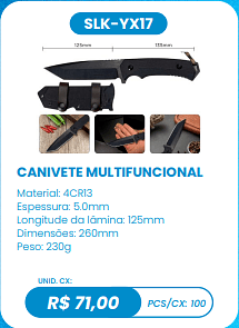 CANIVETE MULTIFUNCIONAL UNID. CX: R$ 71,00 PCS/CX: 100