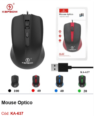 Mouse Optico R$7,65 PCS/CX:200