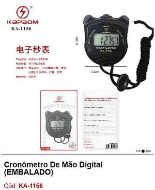 Cronômetro De Mão Digital R$ 7,2 PCS/CX: 200