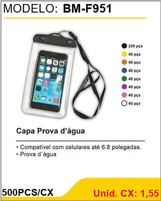 Capa Prova d'água 500PCS/CX Unid. CX: 1,55