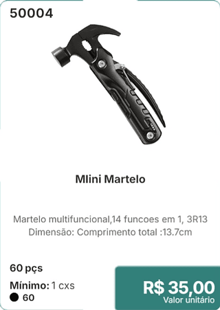 Mlini Martelo 60 pçs R$ 35.00