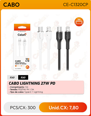 CABO LIGHTNING 27W PD PCS/CX: 300 Unid.CX: 7,80