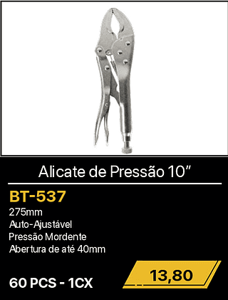 Alicate de Pressão 10” 60PCS R$13,80