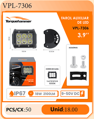 FAROL AUXILIAR DE LED 3.9" PCS/CX:50 Unid:18.00