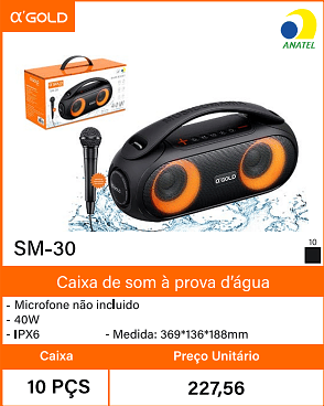 Caixa de som a prova d'agua Caixa 10 PCS Preco Unitario 227,56