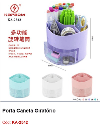Porta Caneta Giratório R$ 19,8 PCS/CX: 80
