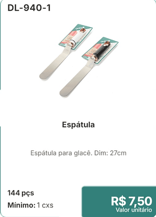 Espátula 144 pçs R$ 7.50