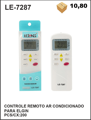 CONTROLE REMOTO AR CONDICIONADO PARA ELGIN 200PÇ=10,8$