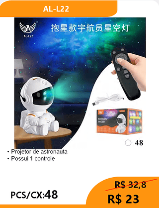 Projetor de astronauta PCS/CX:48 R$ 23