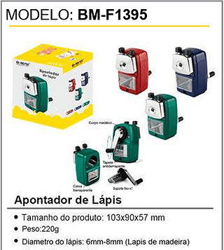 Apontador de Lápis 72PCS/CX Unid.CX:14,80
