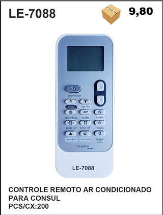 CONTROLE REMOTO AR CONDICIONADO PARA CONSUL 200pç=9,8$