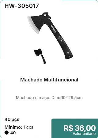 Machado Multifuncional 40 pçs R$ 36.00