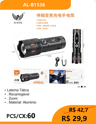 Laterna Tática PCS/CX:60 R$ 29,9