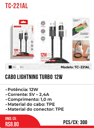 CABO LIGHTNING TURBO 12W 300pç=8,8$
