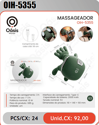 MASSAGEADOR PCS/CX: 24 Unid.CX: 92,00